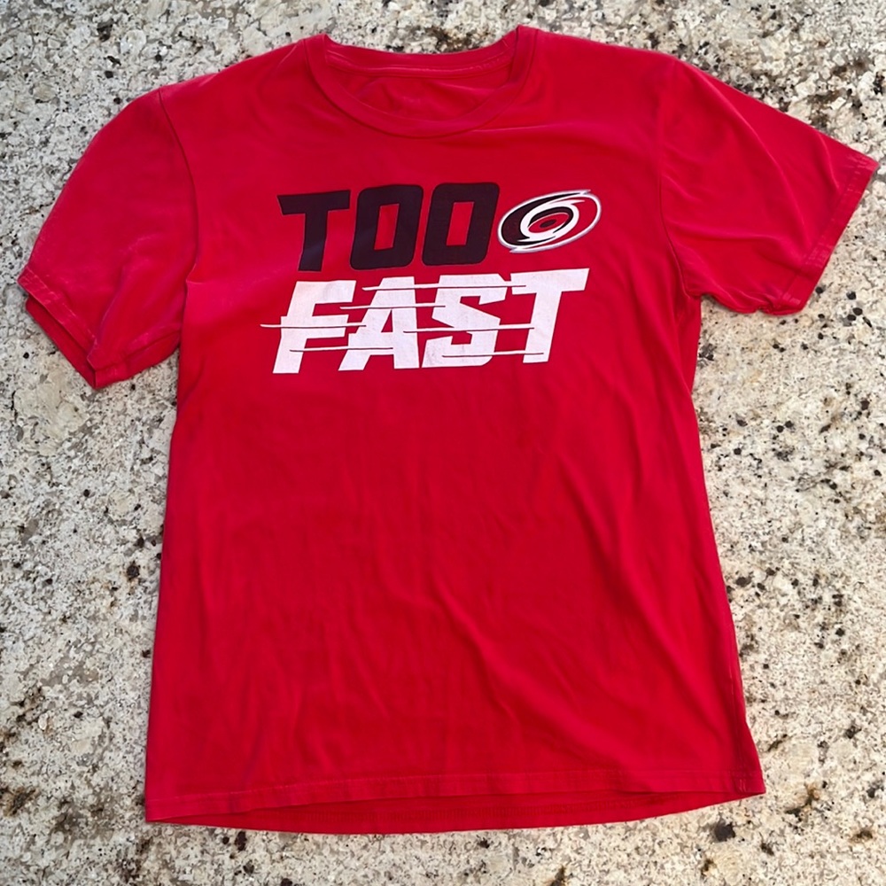 NHL fanatics boys Carolina Hurricanes tee shirt. Size youth large